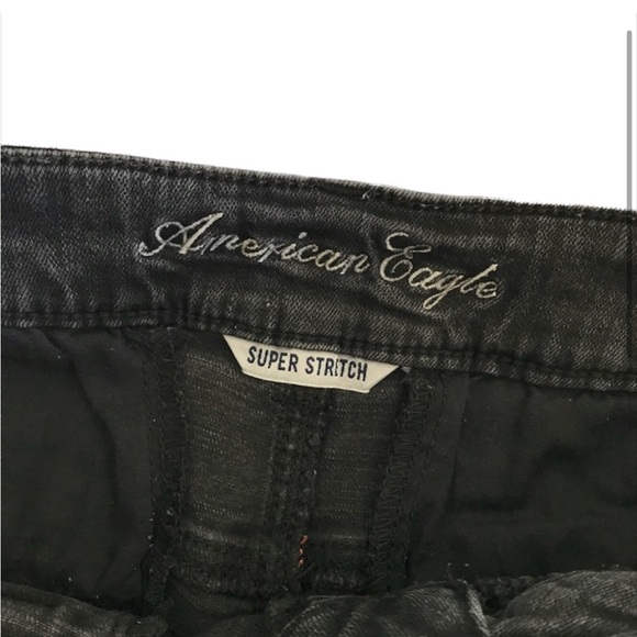 American Eagle Washed Black Jean Shorts Y2K Size 6. - Picture 2 of 6